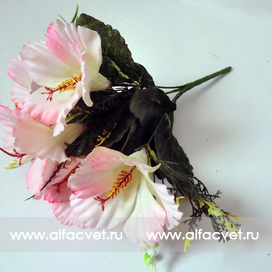 искусственные цветы гибискус (китайская роза) цвета светло-розовый 9