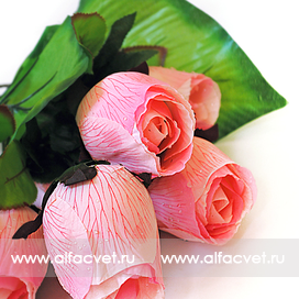 искусственные цветы букет роз цвета светло-розовый 9
