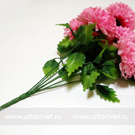 искусственные цветы букет хризантем цвета розовый 5