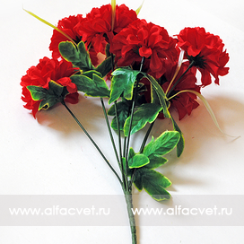 искусственные цветы букет хризантем шарики цвета красный 4