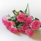 искусственные цветы букет камелий цвета розовый с белым 14