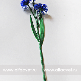 искусственные цветы василек ветка (пластмассовая) цвета синий 12