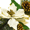 искусственные цветы веточка ели с шишкой цвета белый 6